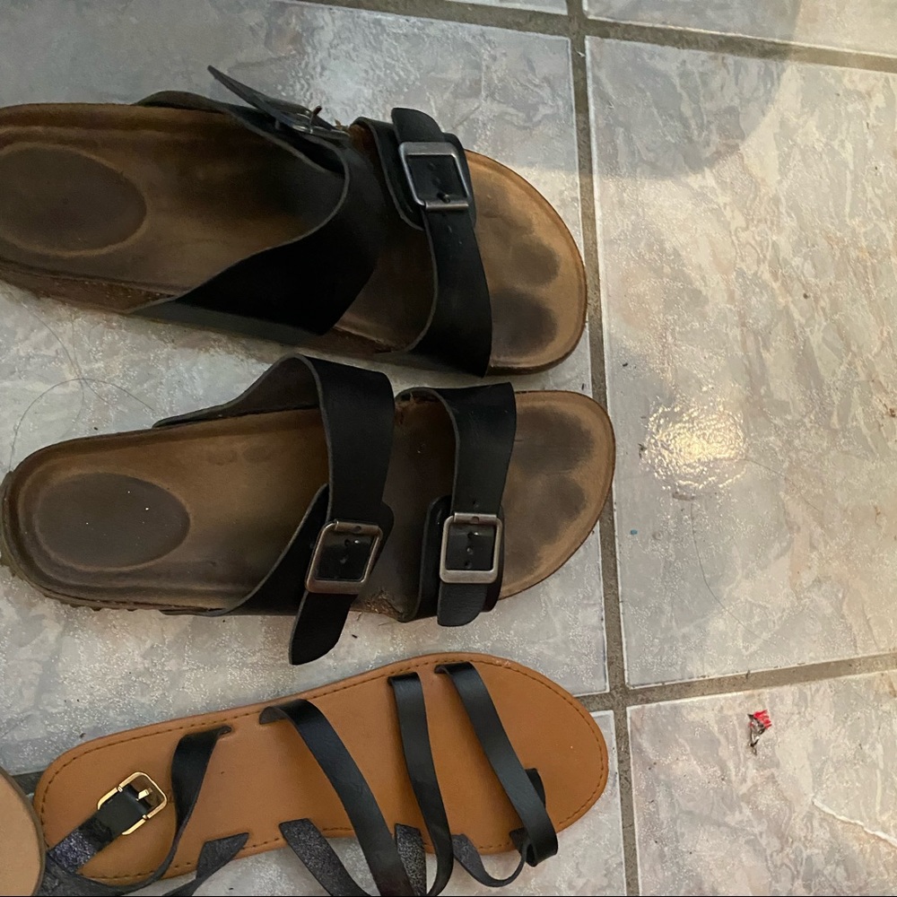 Worn and new shoes, sandals , boots, heels